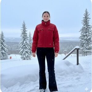 Vintage NILS Red Skiwear One Piece Ski Suit size 10 bin7